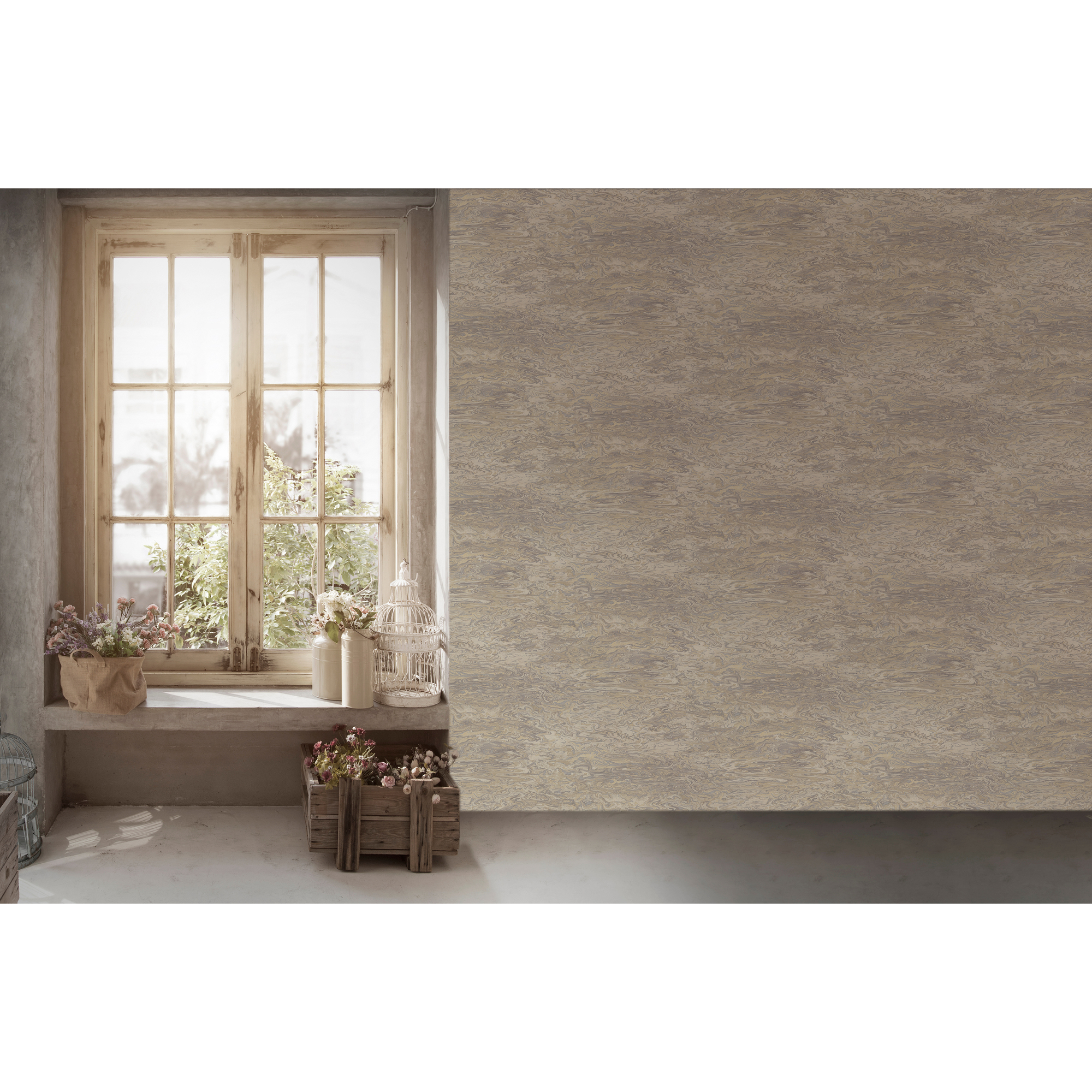 Vliestapete 'My Home. My Spa.' Marmoroptik beige 10,05 x 0,53 m + product picture