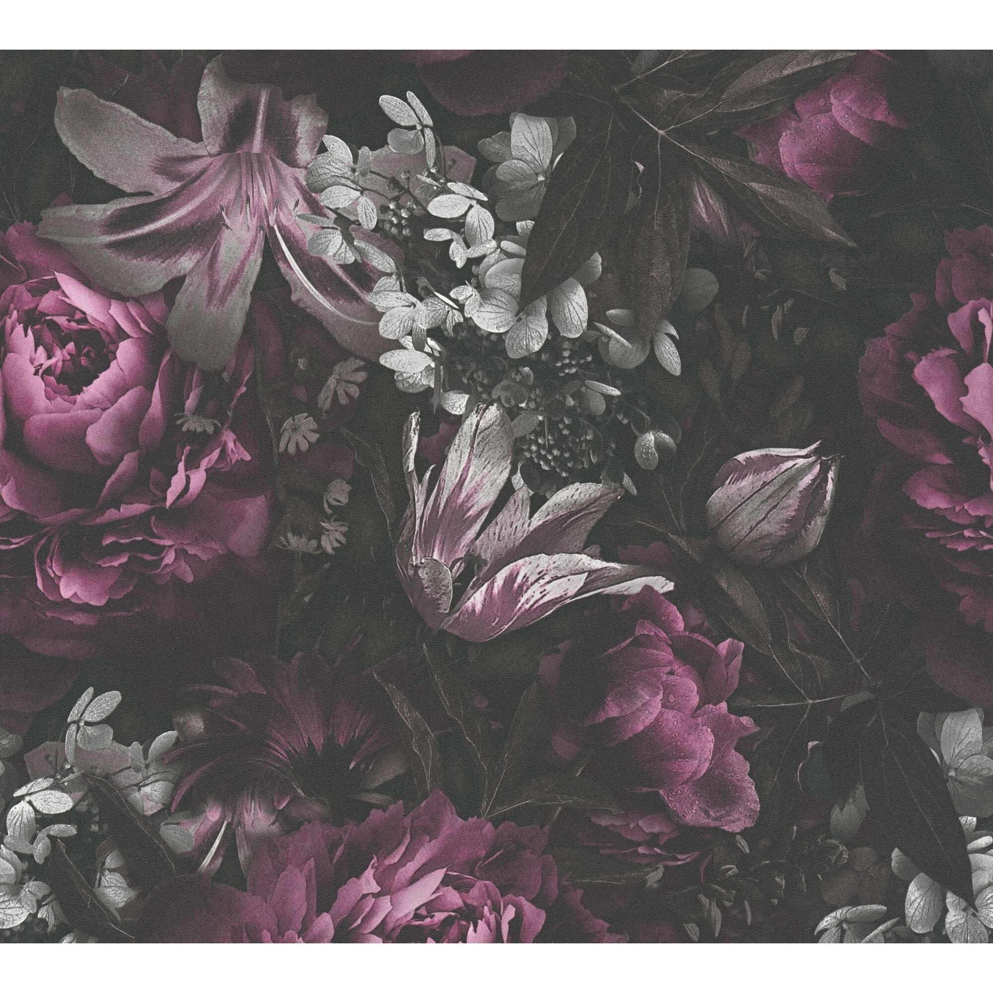 Nahaufnahme von pinken und grauen Blumen