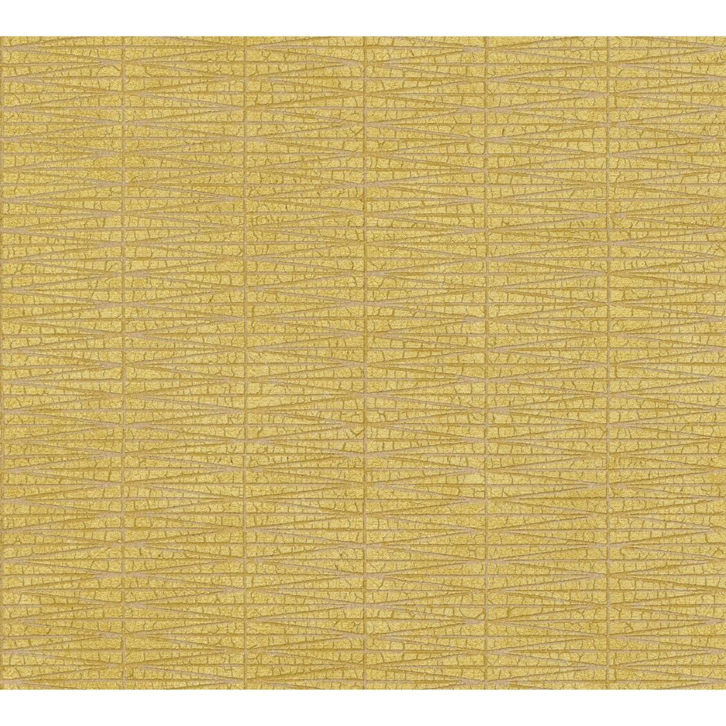 Goldene Vliestapete Hygge 2 mit Linienmuster