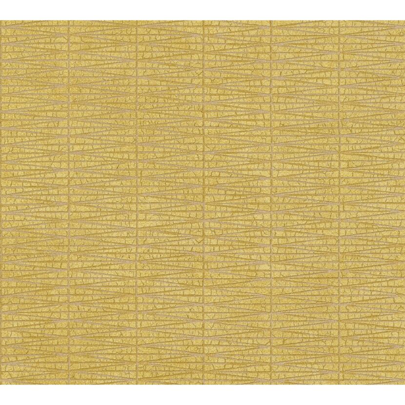Goldene Vliestapete Hygge 2 mit Linienmuster