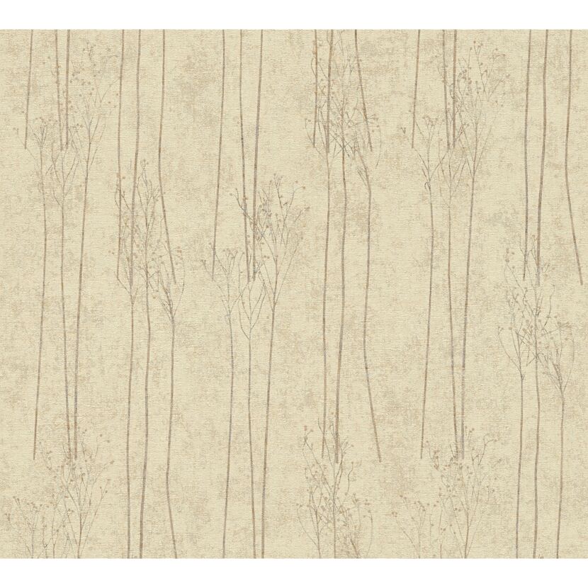 Beige Tapete mit Ästen