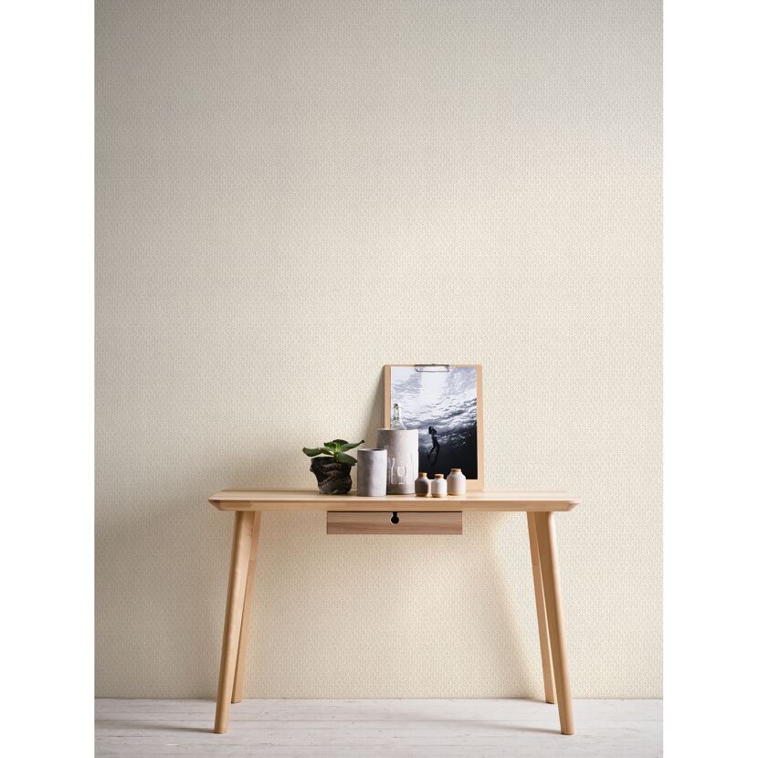 Beige Vliestapete Hygge 2 mit geometrischem Muster