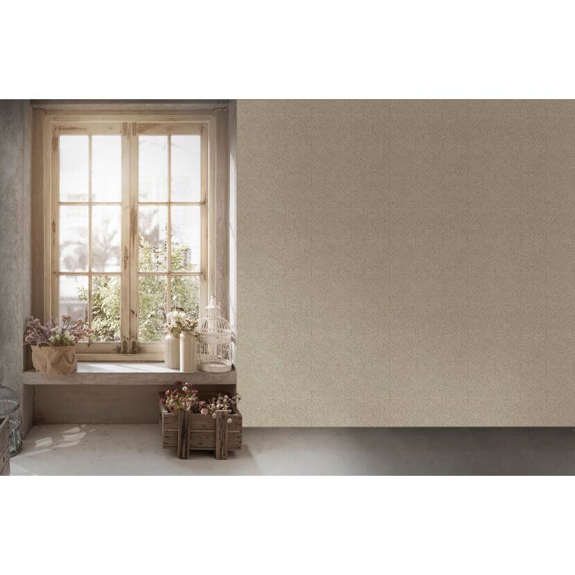 Fensterbank mit Blumen und Vogelkäfig