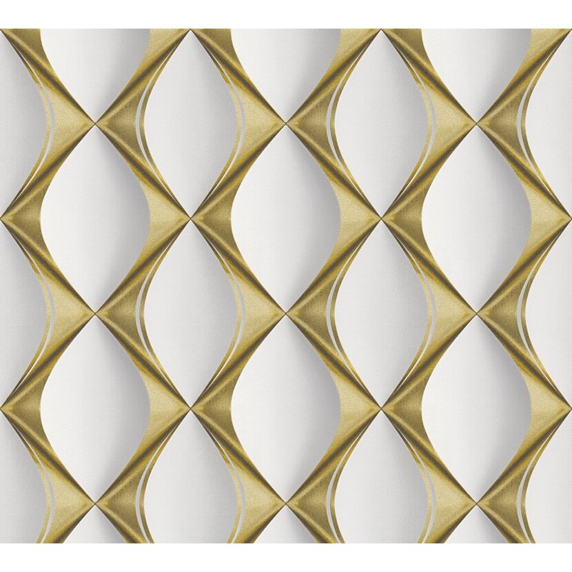 Weiß-goldenes geometrisches Muster