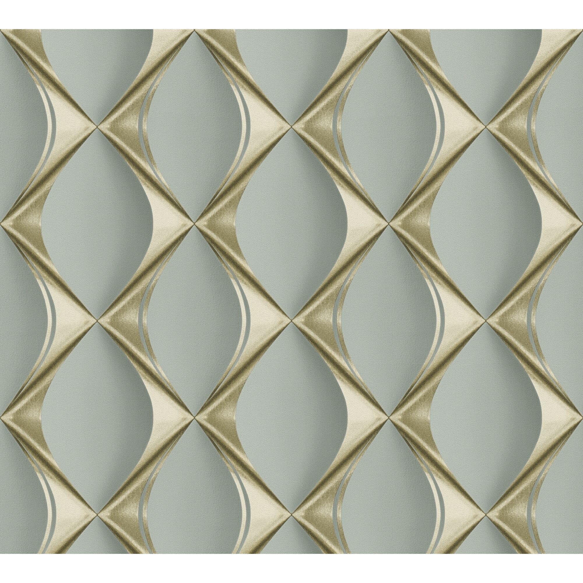 Grünes und Goldfarbenes geometrisches Muster