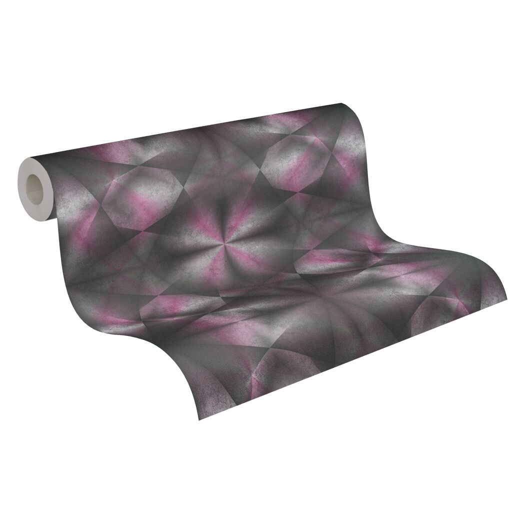 Rolle Vliestapete MHMS Grafik Beton schwarz-pink