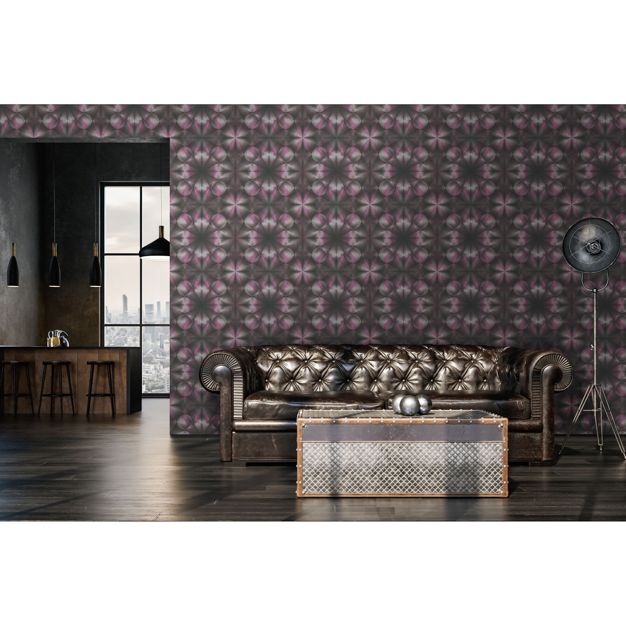 Vliestapete 'My Home. My Spa.' Grafik Beton 3D schwarz/lila 10,05 x 0,53 m + product picture
