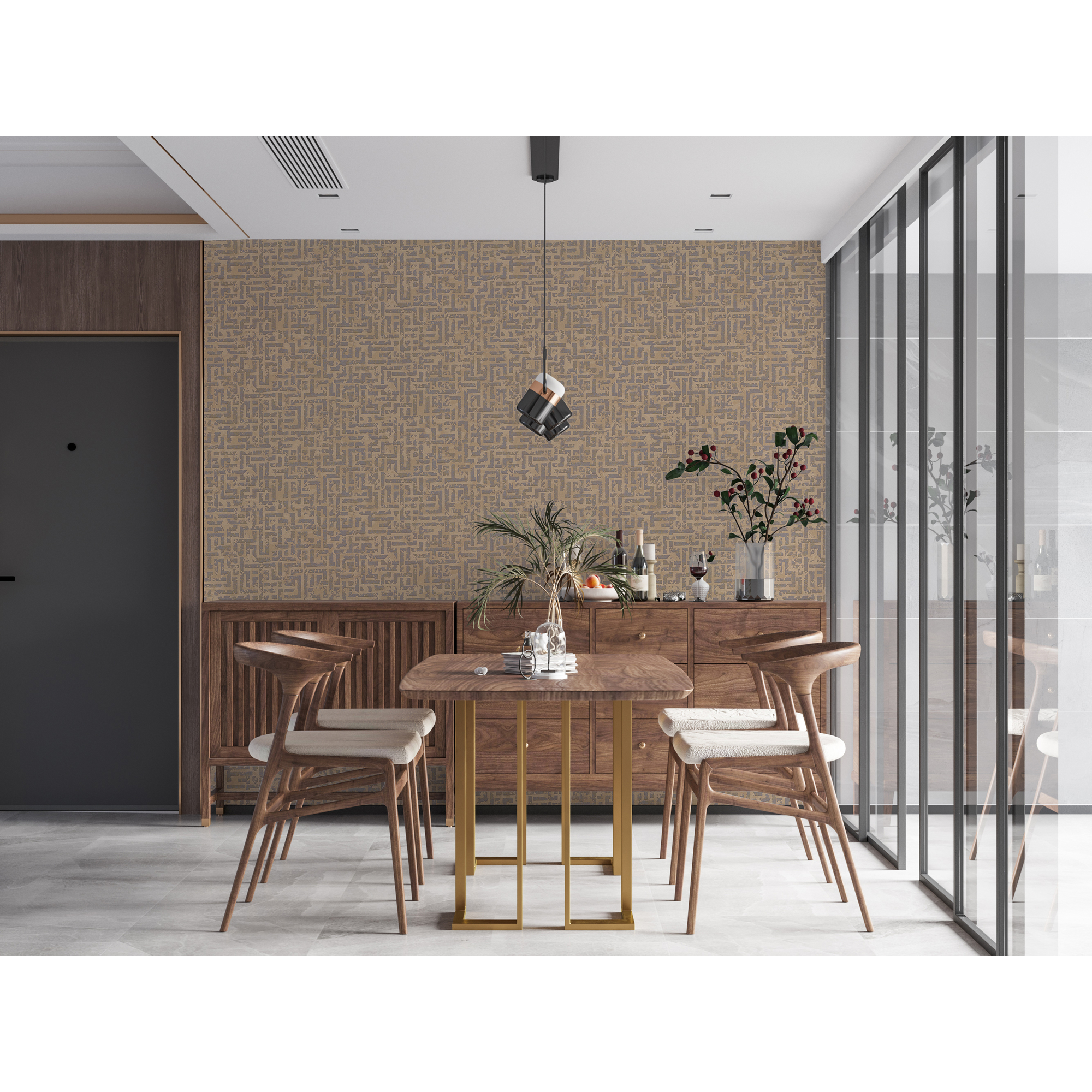 Vliestapete 'My Home. My Spa.' geometrisch braun/silber 10,05 x 0,53 m + product picture