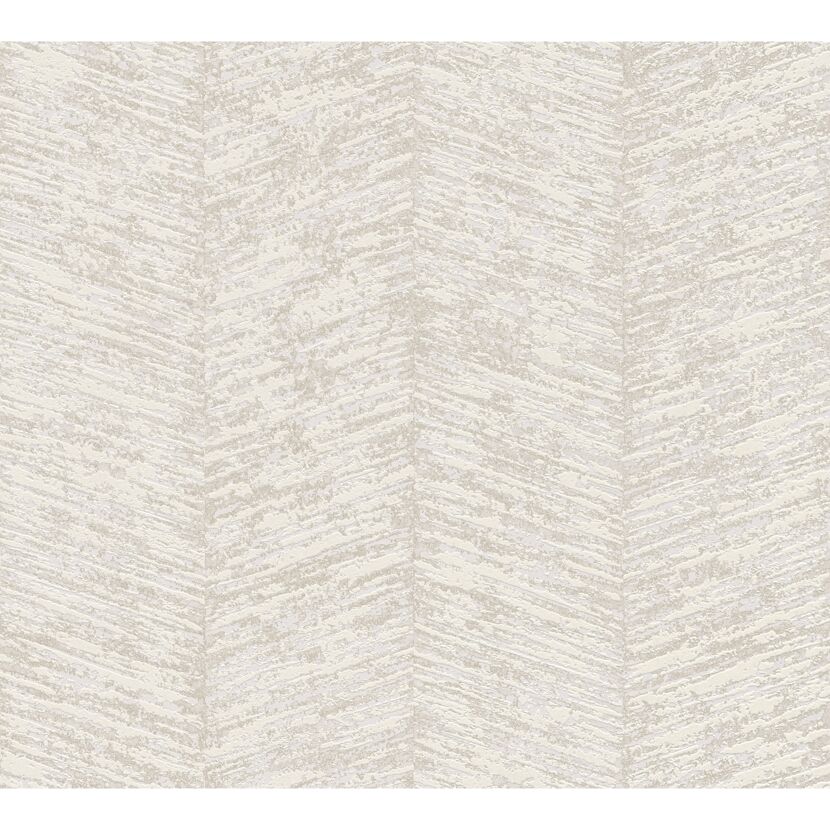 Vliestapete mit Fischgrätmuster in Beige