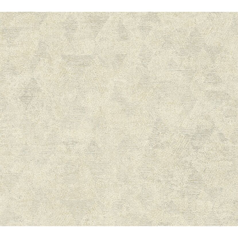 Beige Vliestapete mit geometrischem Muster