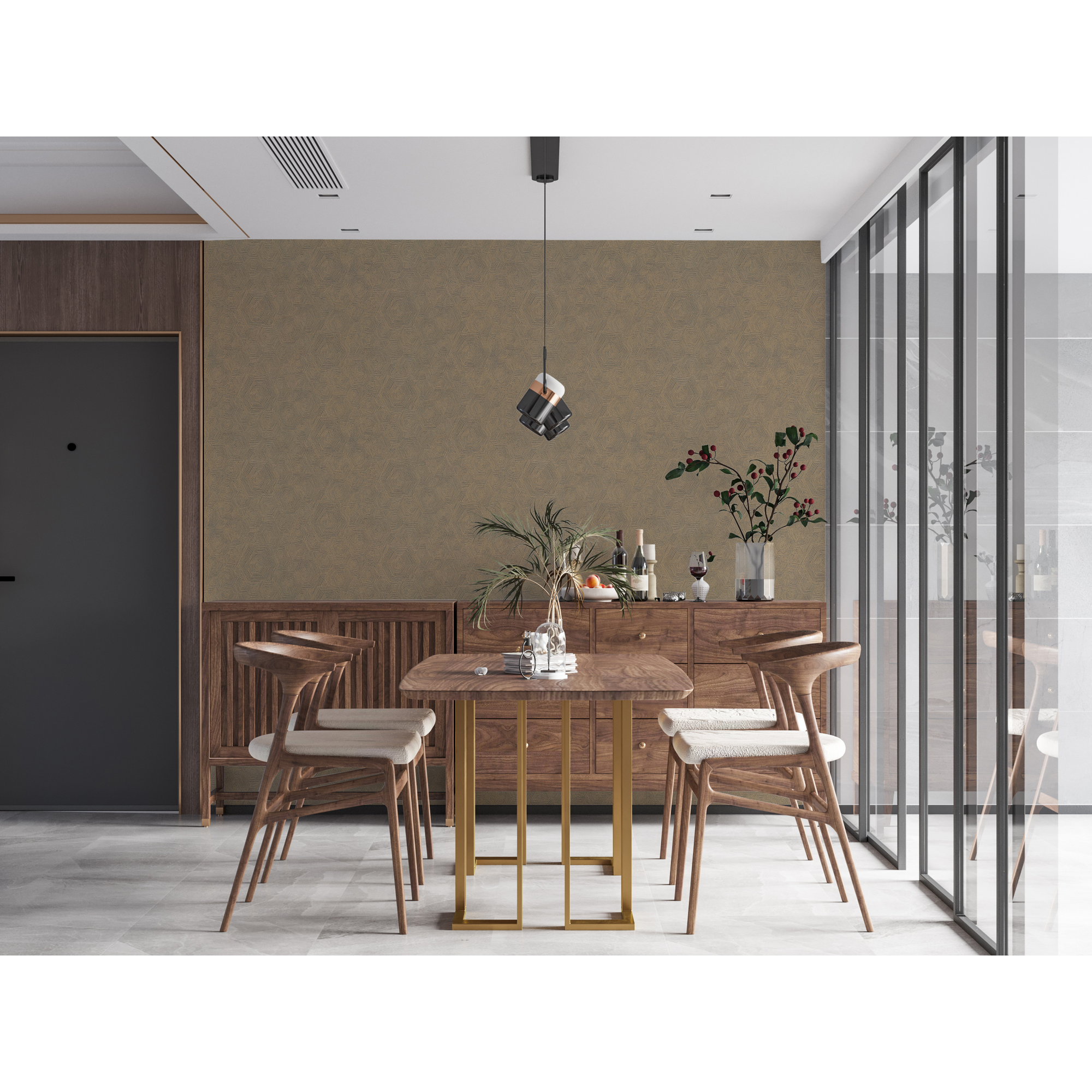 Vliestapete 'My Home. My Spa.' Grafik gold/braun 10,05 x 0,53 m + product picture