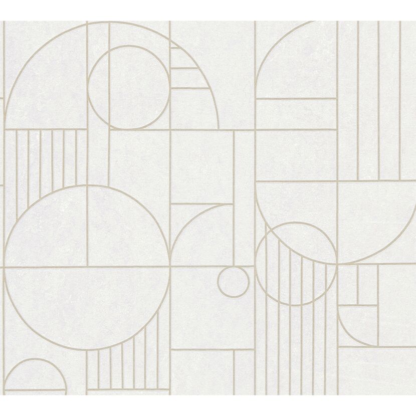 Weißes Muster mit beigen geometrischen Formen