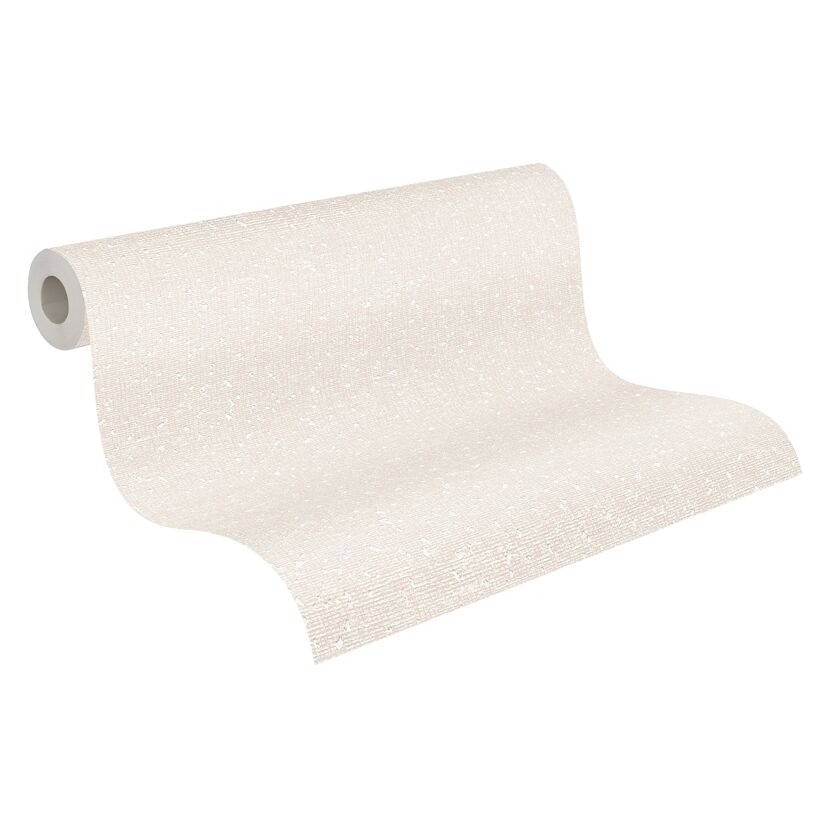 Beige Vliestapete mit Strukturmuster auf einer Rolle