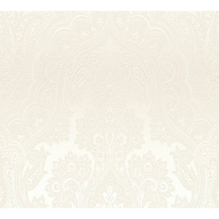 Beige Vliestapete mit Barockmuster