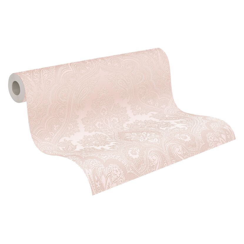 Rolle Tapete mit barockem Muster in Rosa