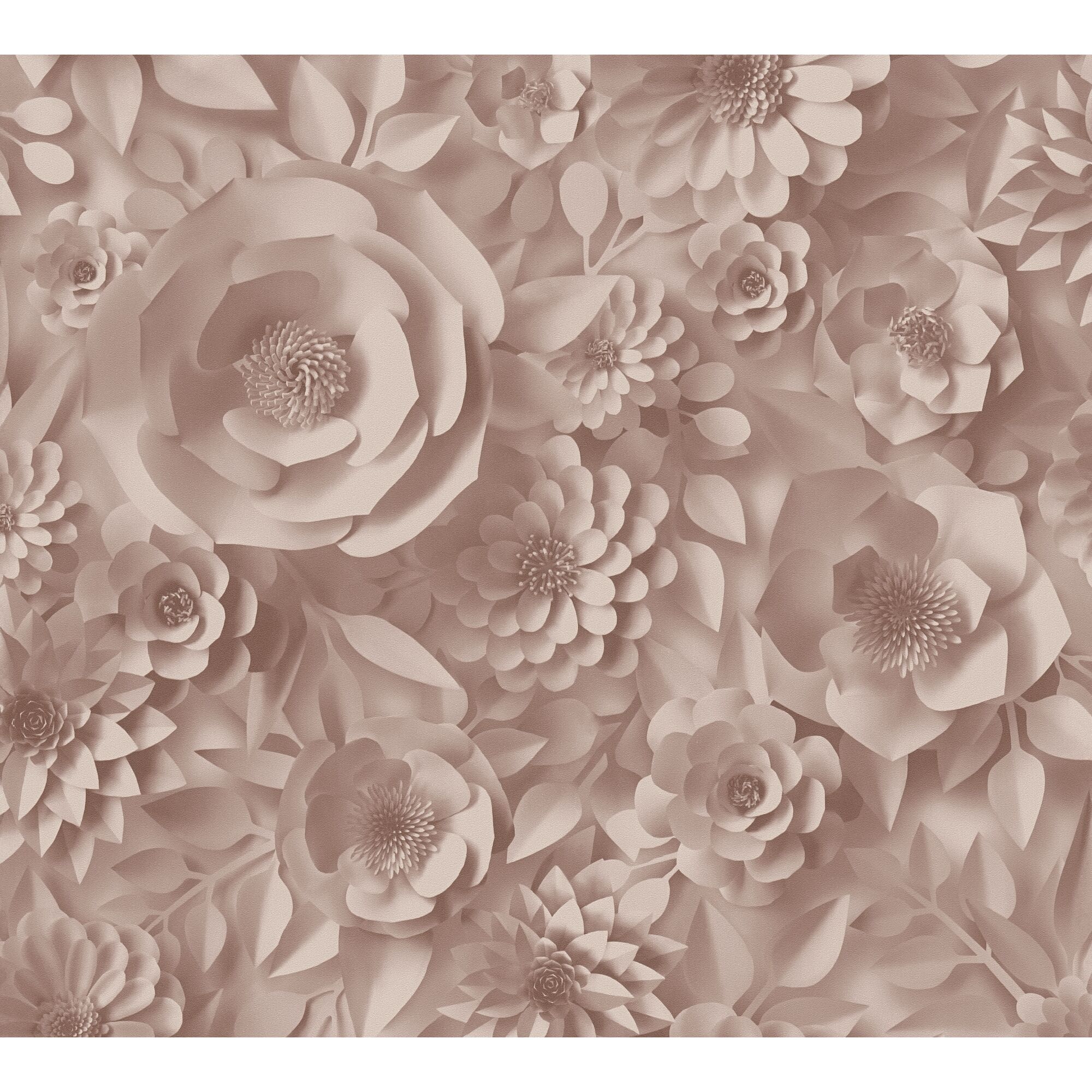 3D-Blütentapete in Beige