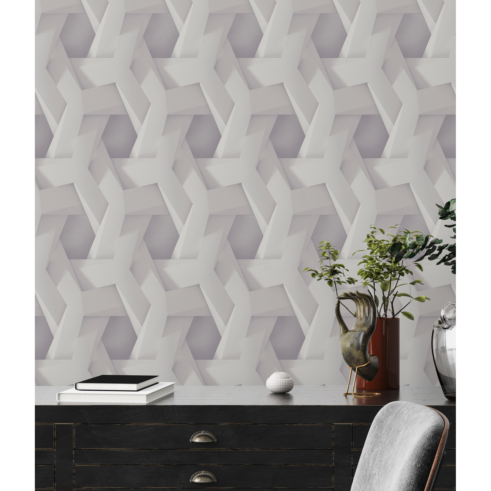 Vliestapete 'Pint Walls' 3D grau/weiß 10,05 x 0,53 m + product picture