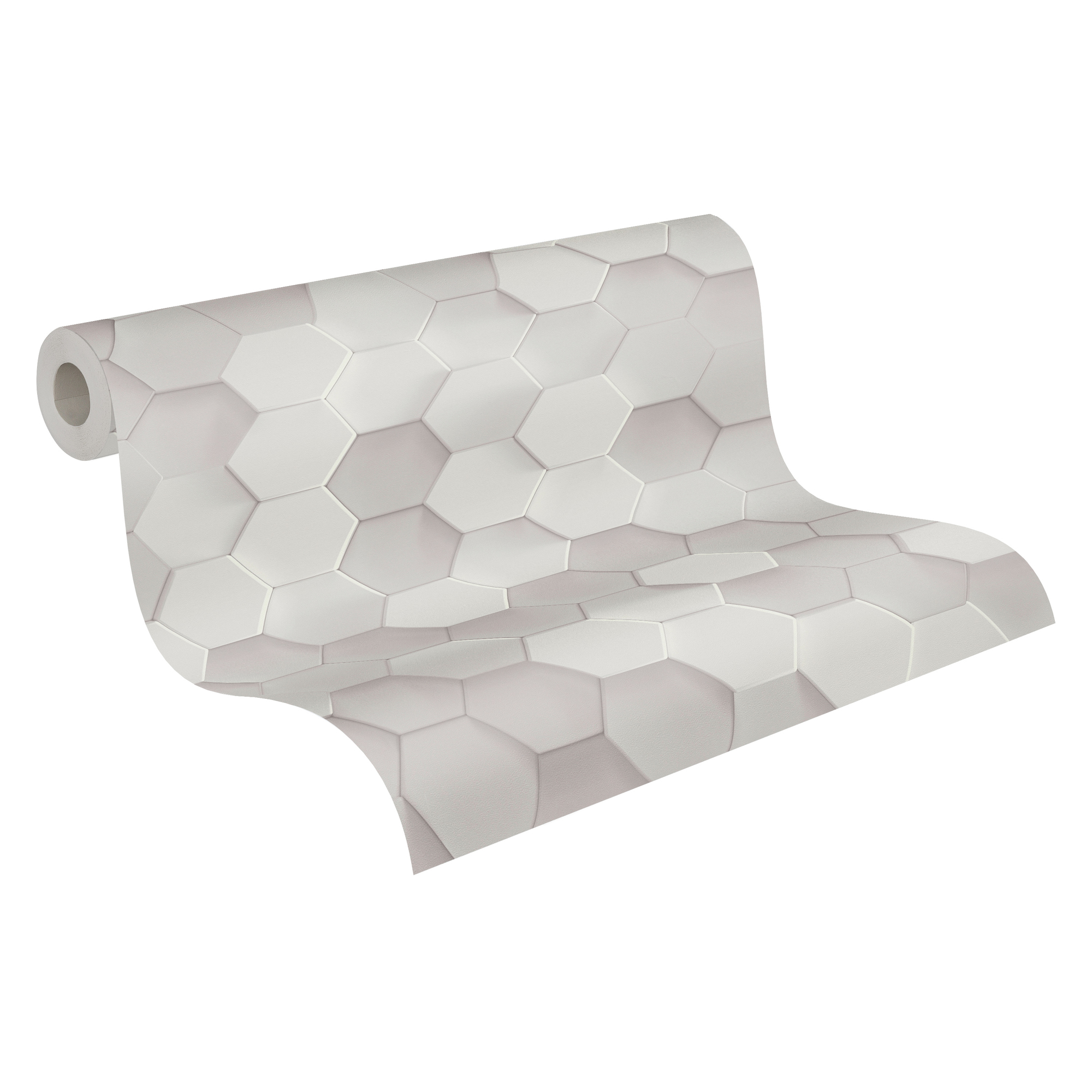 Vliestapete 'Pint Walls' Wabenmuster 3D grau/weiß 10,05 x 0,53 m + product picture