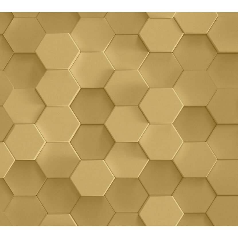 Goldfarbene Wabenmustertapete