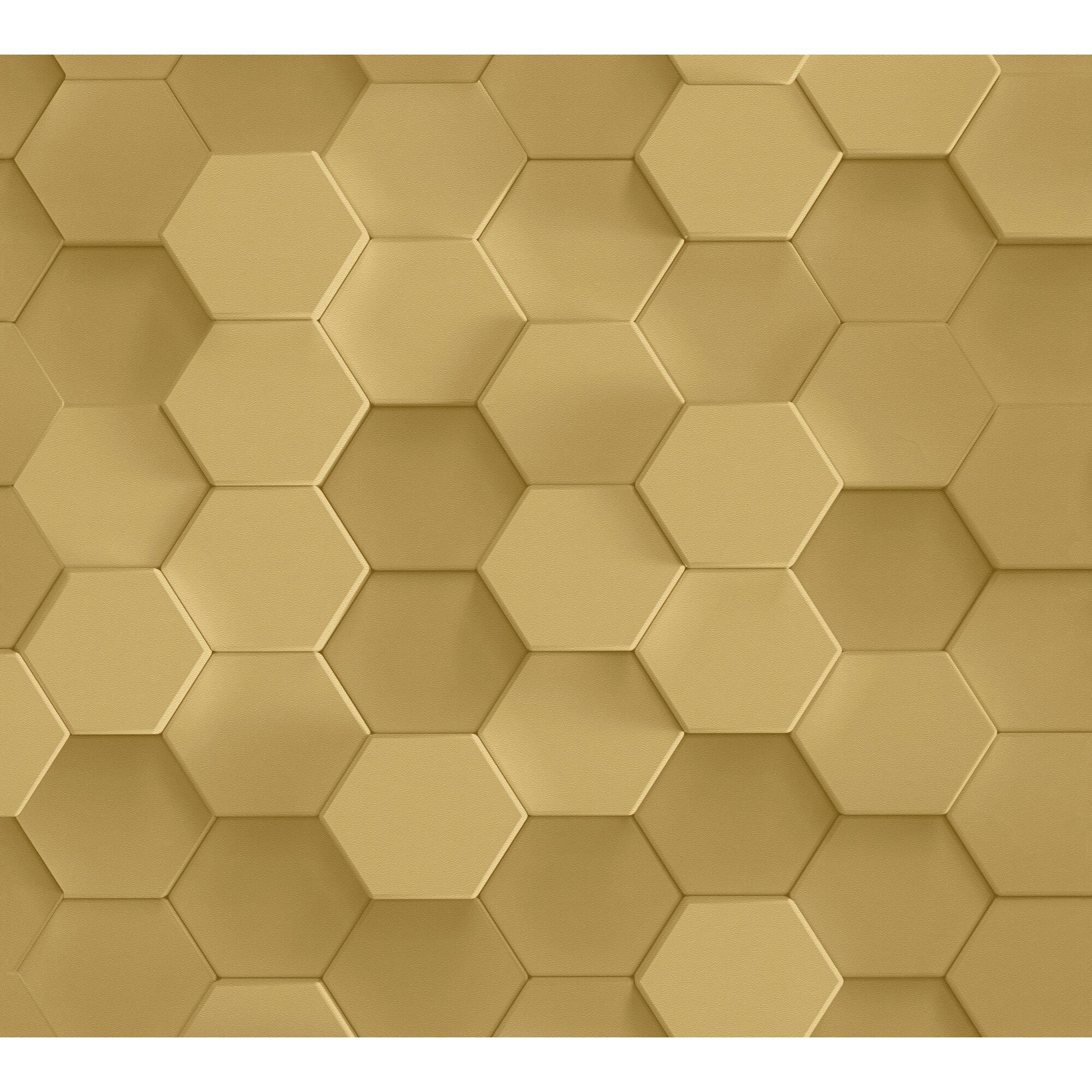 Goldfarbene Wabenmustertapete