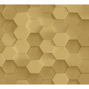 Vliestapete 'Pint Walls' Wabenmuster 3D gold 10,05 x 0,53 m
