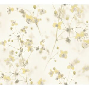 Vliestapete 'Pint Walls' Blumen gelb/weiß 10,05 x 0,53 m