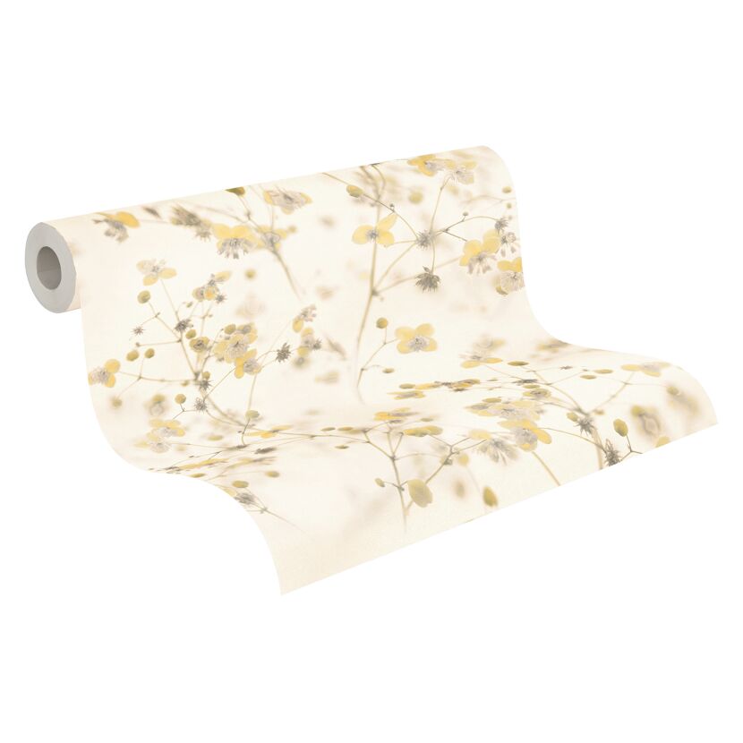 Rolle Tapete mit gelben Blumenmuster