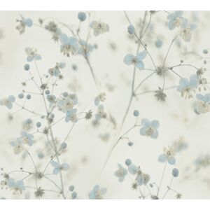 Vliestapete 'Pint Walls' Blumen blau/weiß 10,05 x 0,53 m