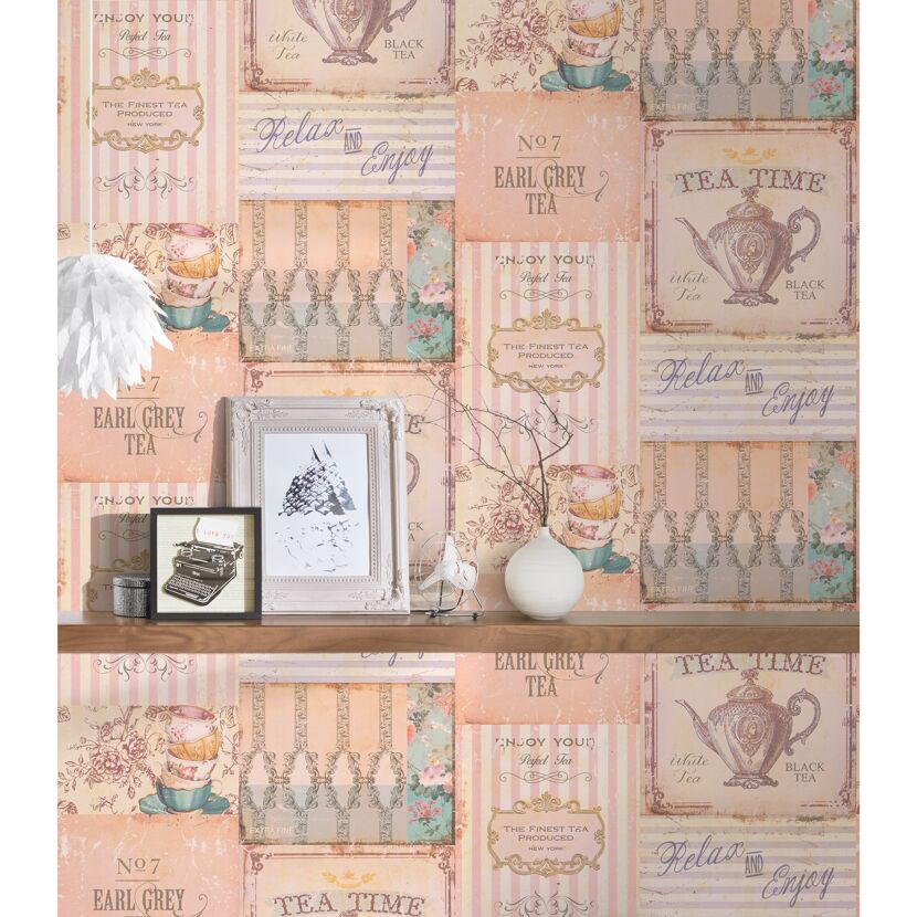 Vliestapete Tea Time im Vintage-Stil