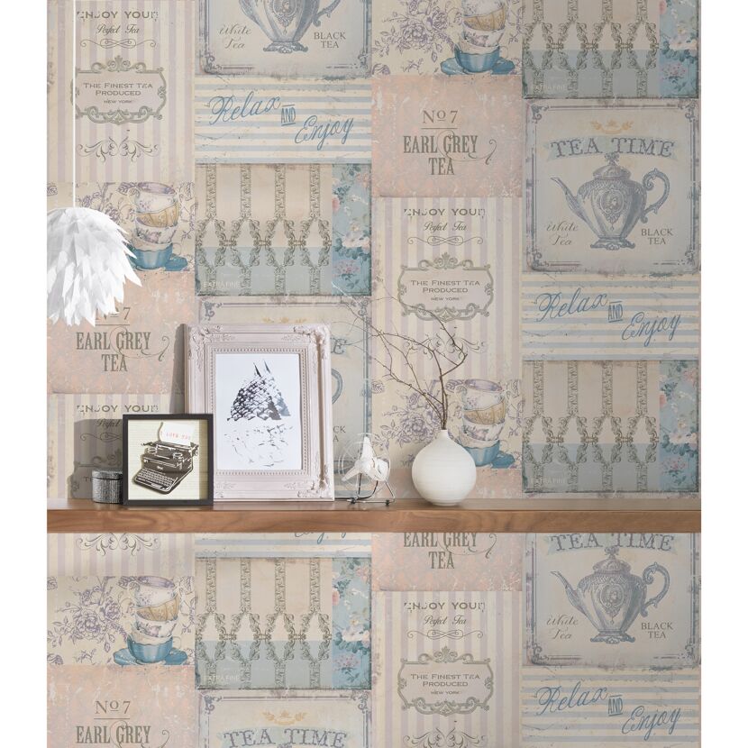 Vliestapete Tea Time im Vintage-Stil