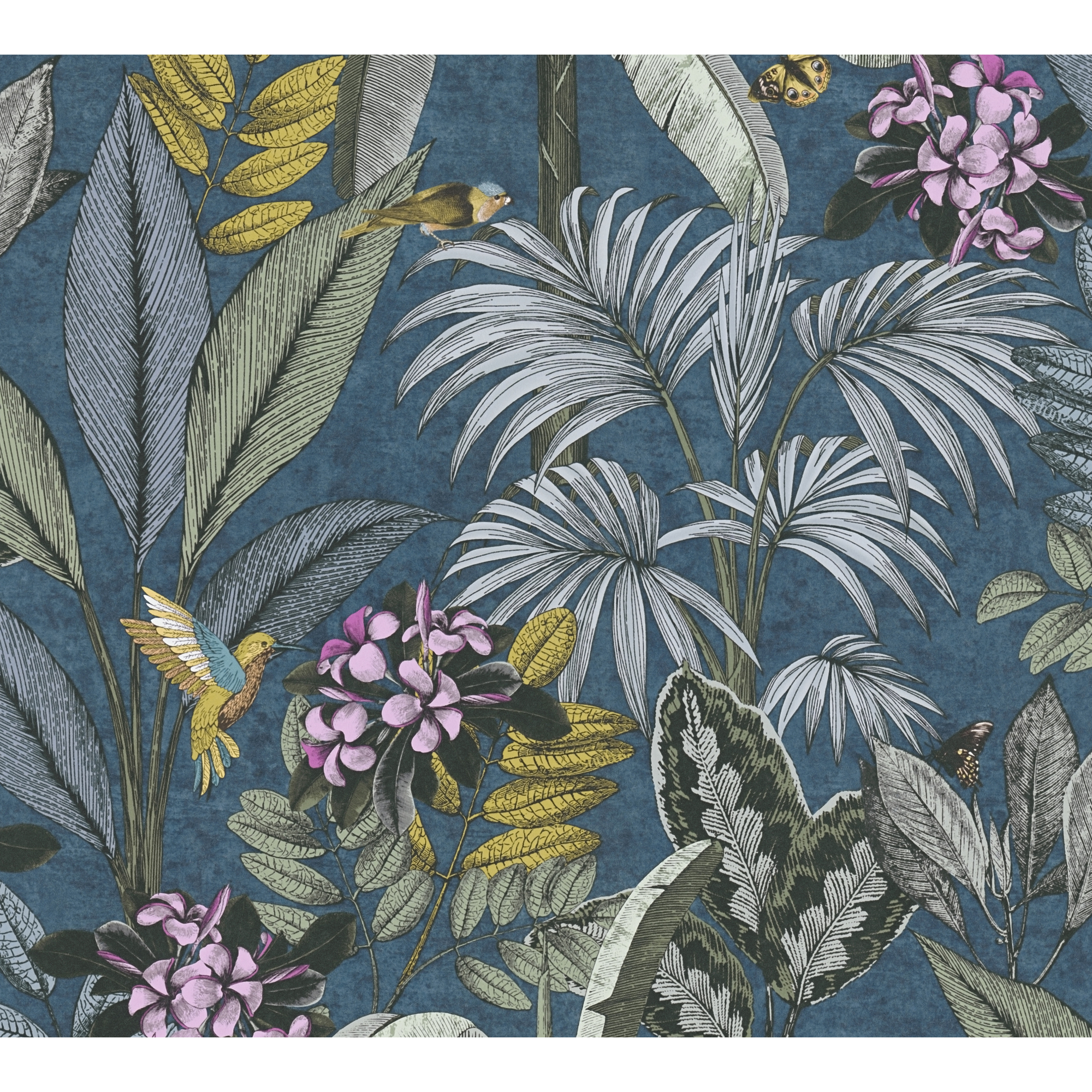 Vliestapete 'Pint Walls' Blätter, Kolibri blau/grün 10,05 x 0,53 m + product picture