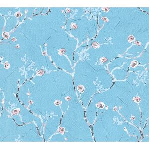 Vliestapete 'Pint Walls' Kirschblüten blau/rosa 10,05 x 0,53 m