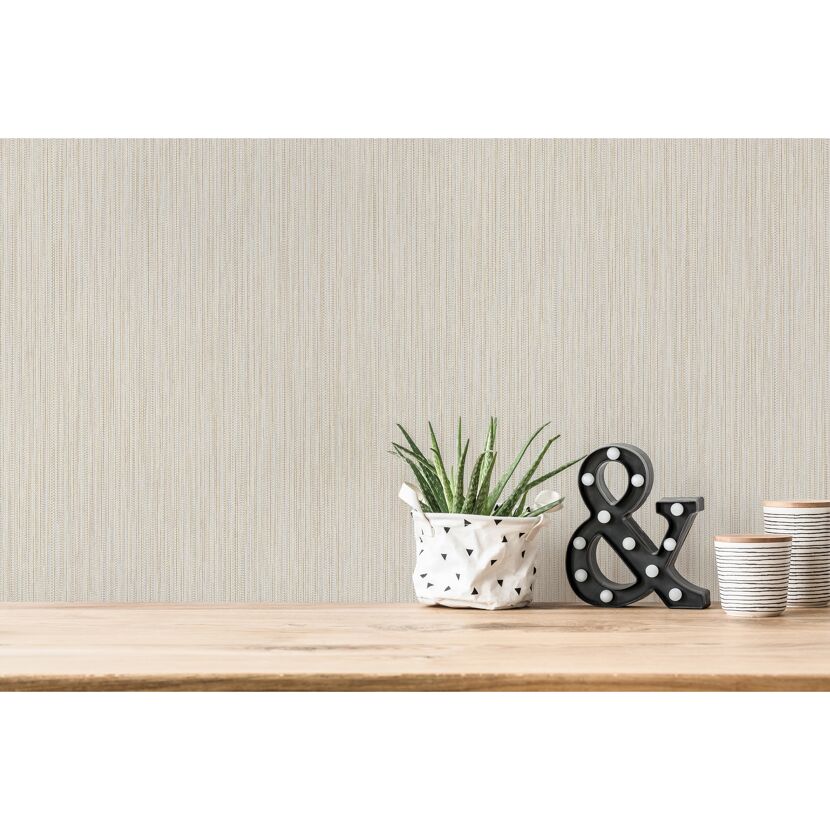 Beige Vliestapete attractive 2 mit feiner Streifenstruktur