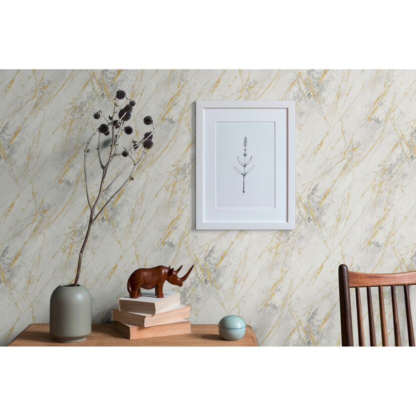 Vliestapete The BoS Marmor gold-grau
