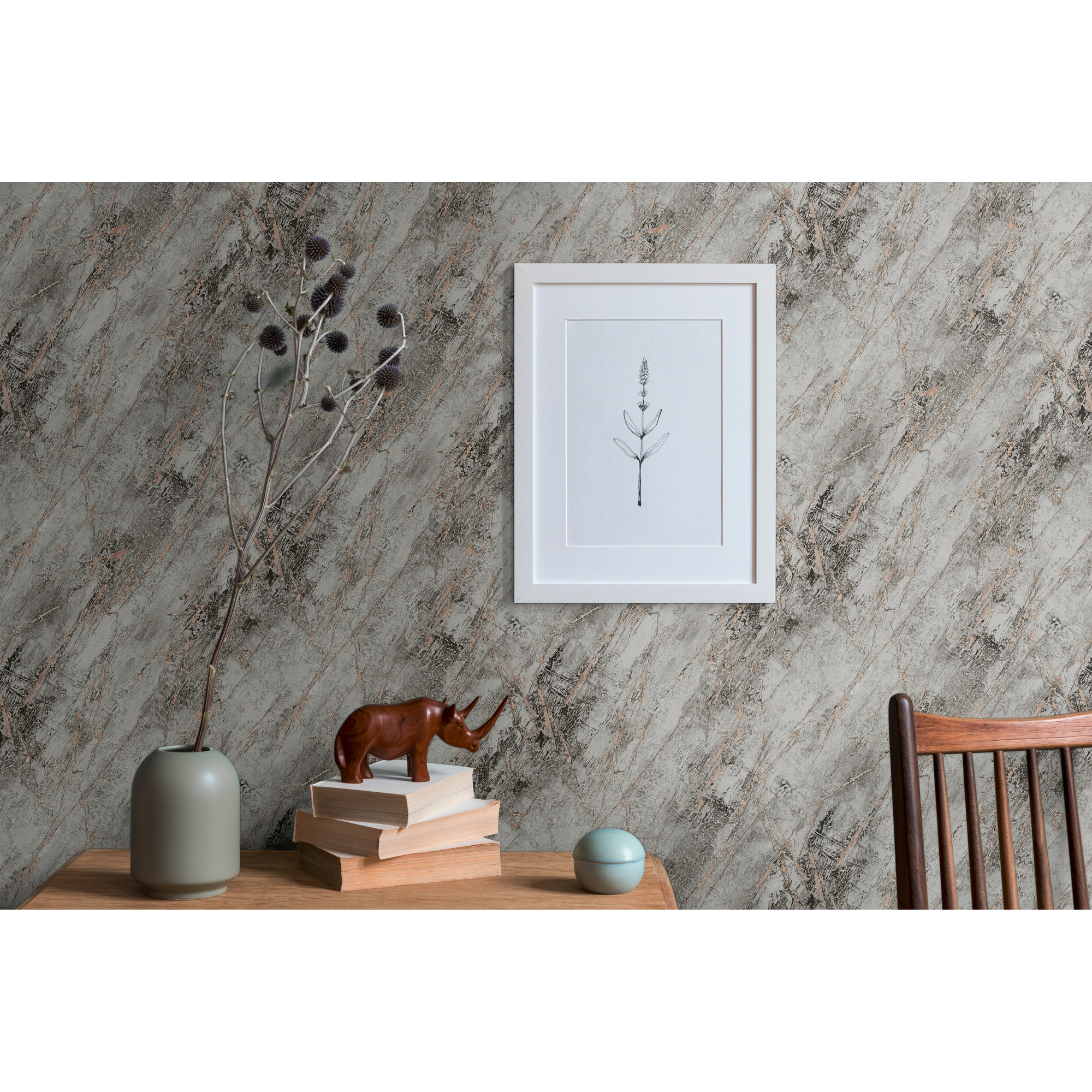 Vliestapete 'The BoS' Marmor grau/schwarz 10,05 x 0,53 m + product picture
