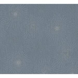 Vliestapete 'The BoS' retro Stern blau/silber 10,05 x 0,53 m