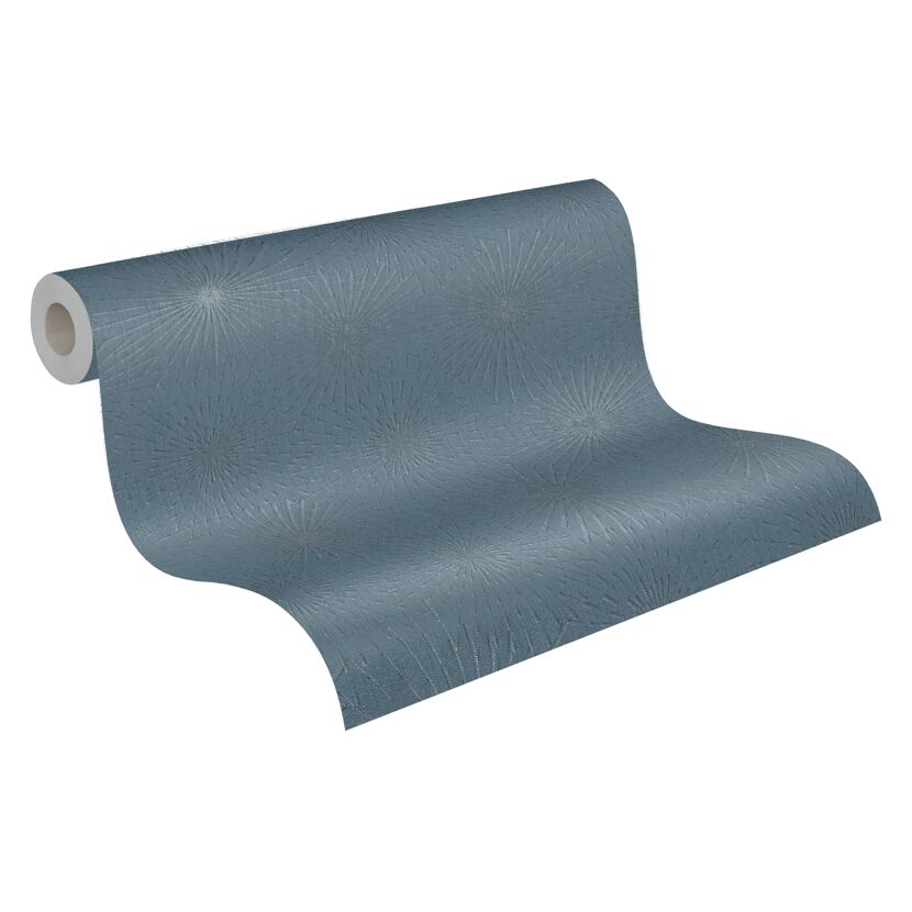Blaue Vliestapete The BoS Retro Stern Muster