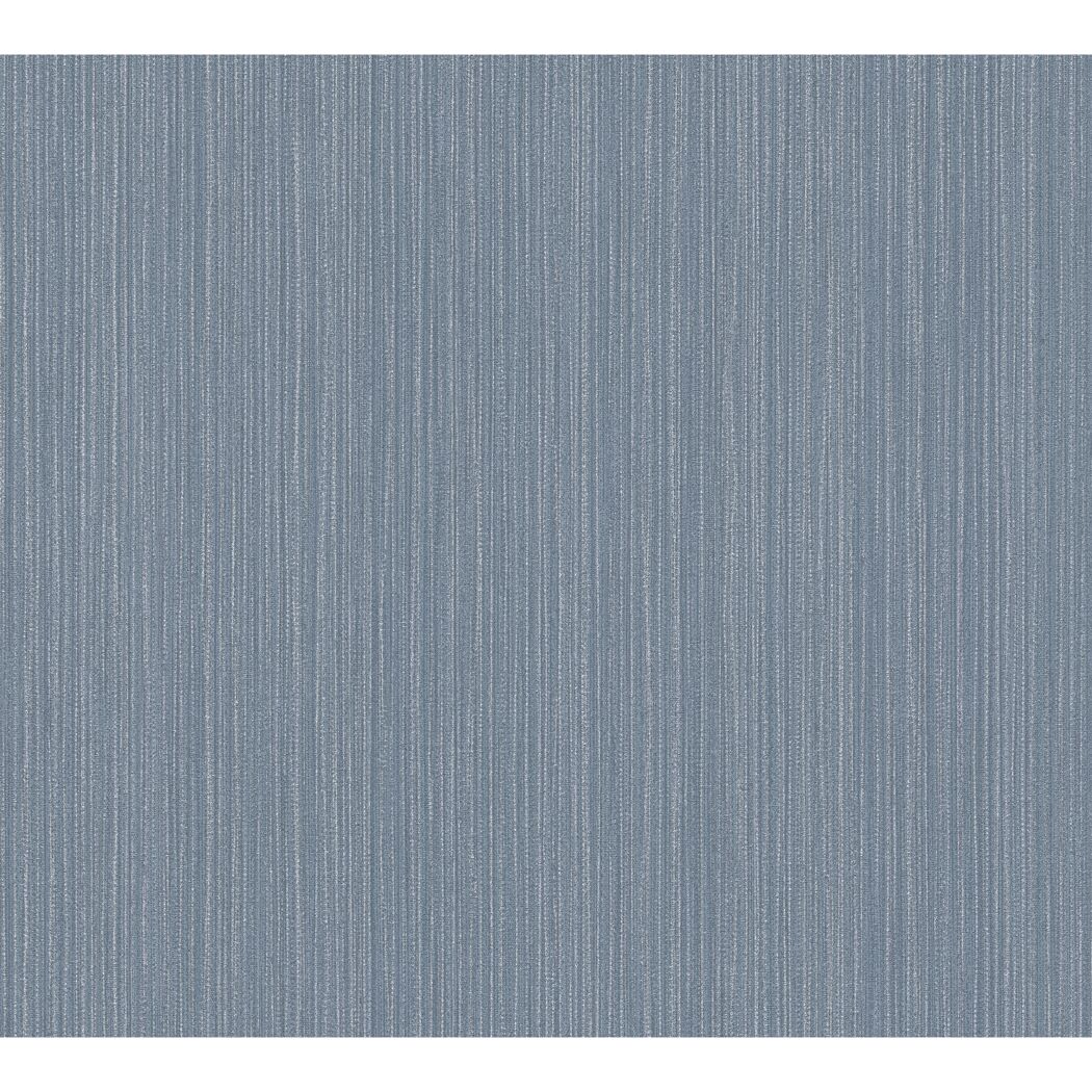 Blaue Vliestapete mit feinen Streifen