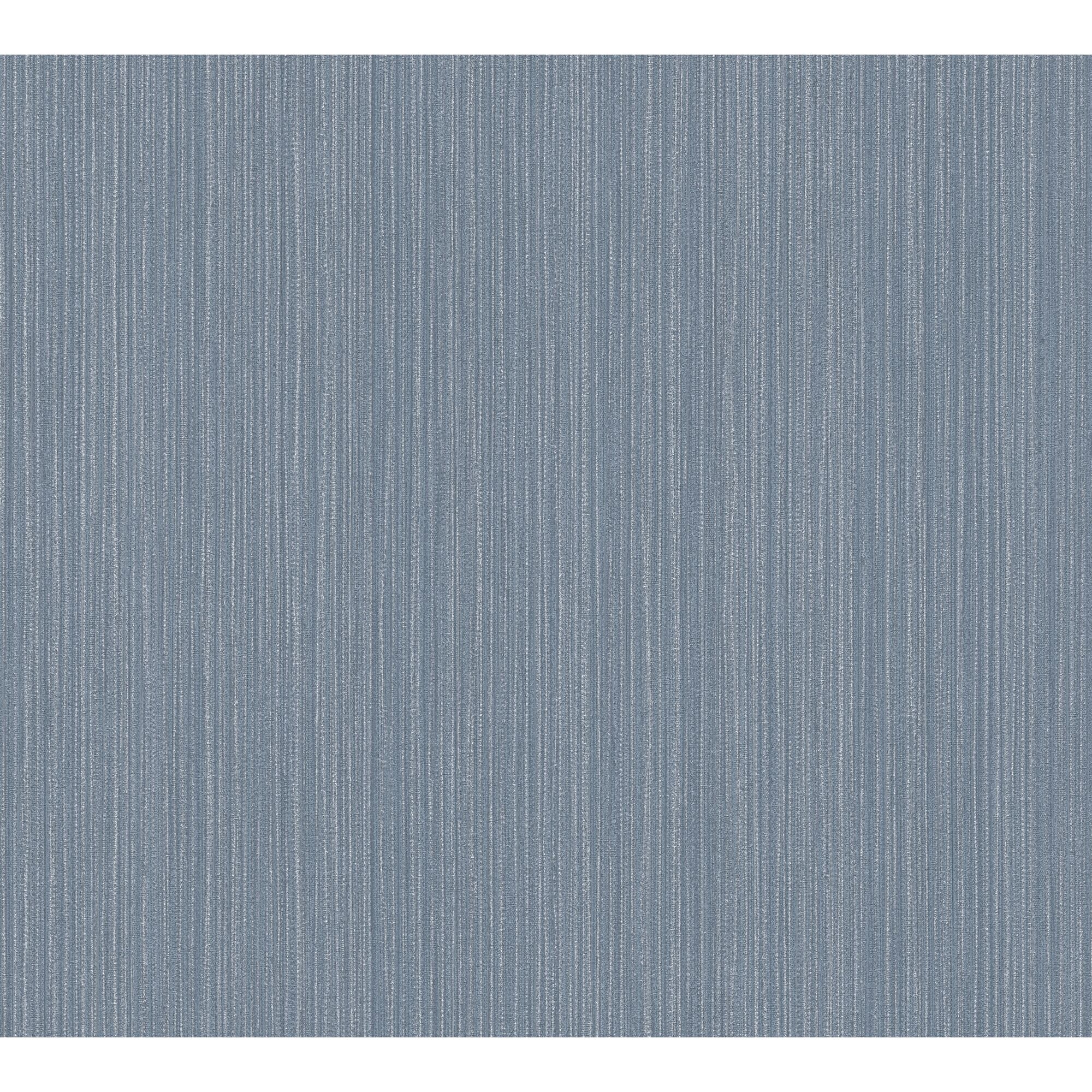 Blaue Vliestapete mit feinen Streifen