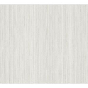 Vliestapete 'The BoS' Streifen weiß/grau 10,05 x 0,53 m