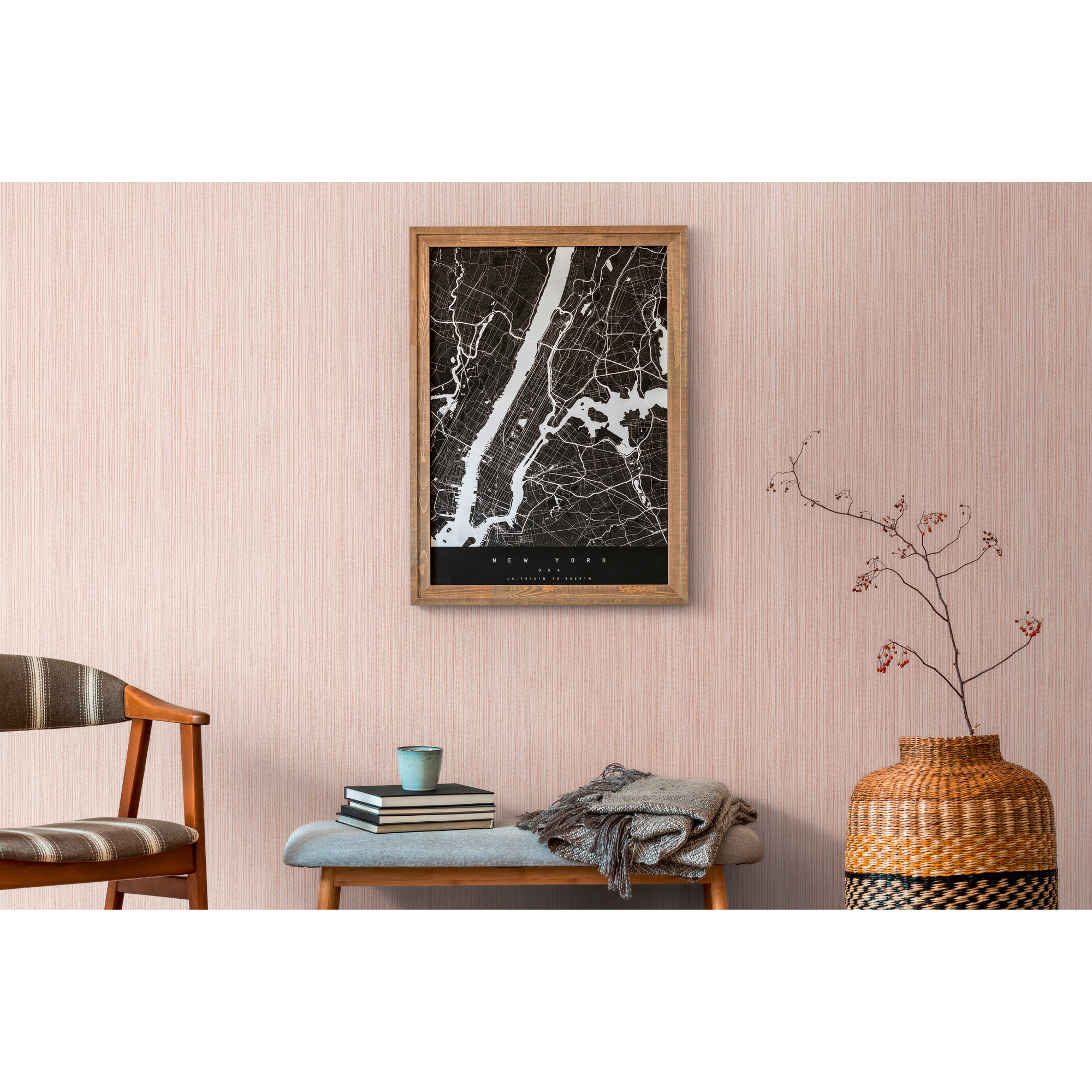 Vliestapete 'The BoS' Streifen rosa/beige 10,05 x 0,53 m + product picture