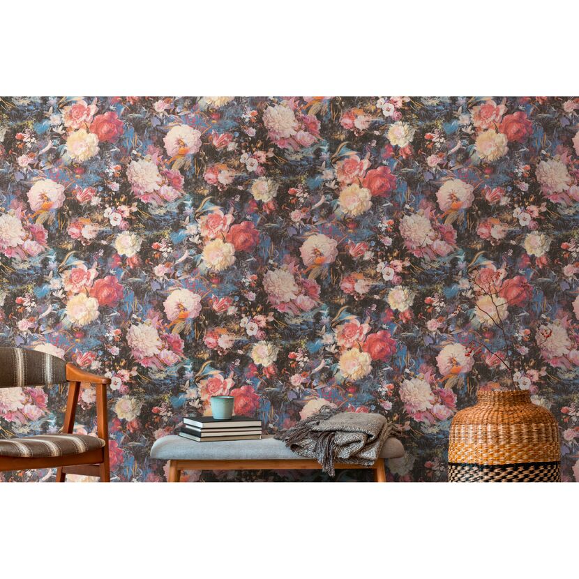 Blumentapete im Vintagestil