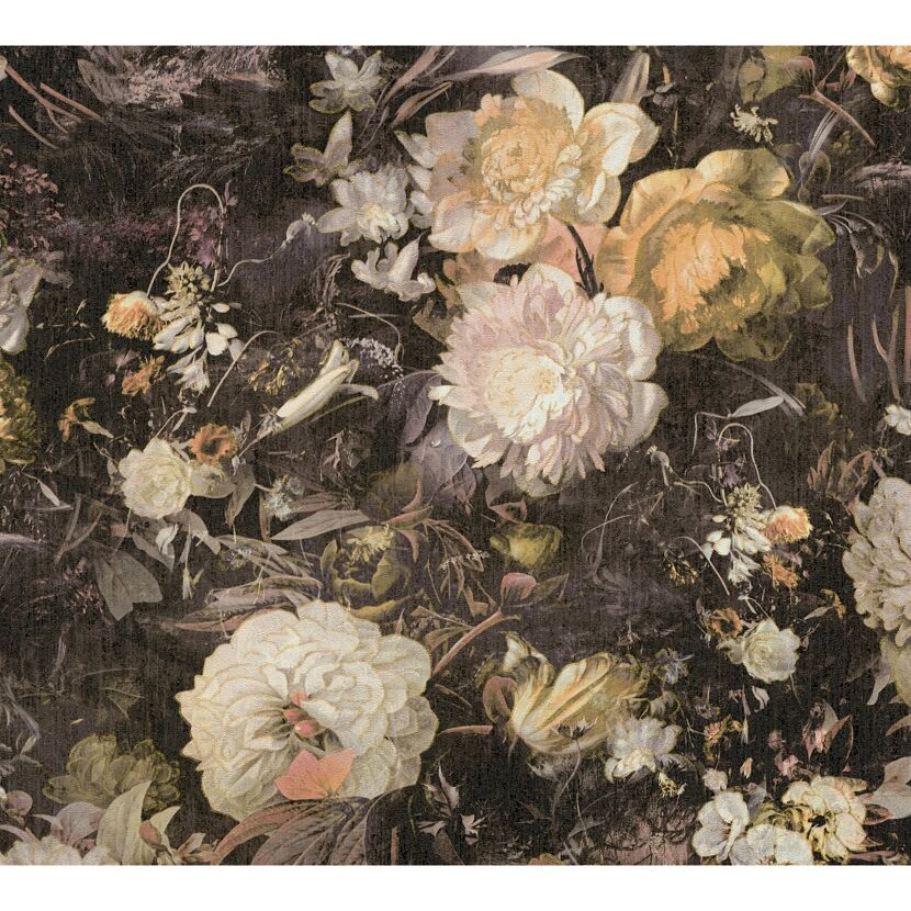 Vintage Blumenmuster auf dunklem Hintergrund
