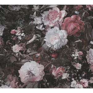Vliestapete 'The BoS' Vintageblumen schwarz/rot 10,05 x 0,53 m