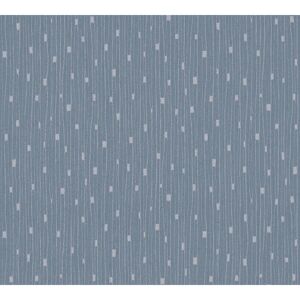 Vliestapete 'The BoS' Linien retro blau/silber 10,05 x 0,53 m