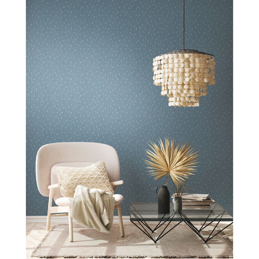 Blaue Vliestapete The BoS mit Linienmuster