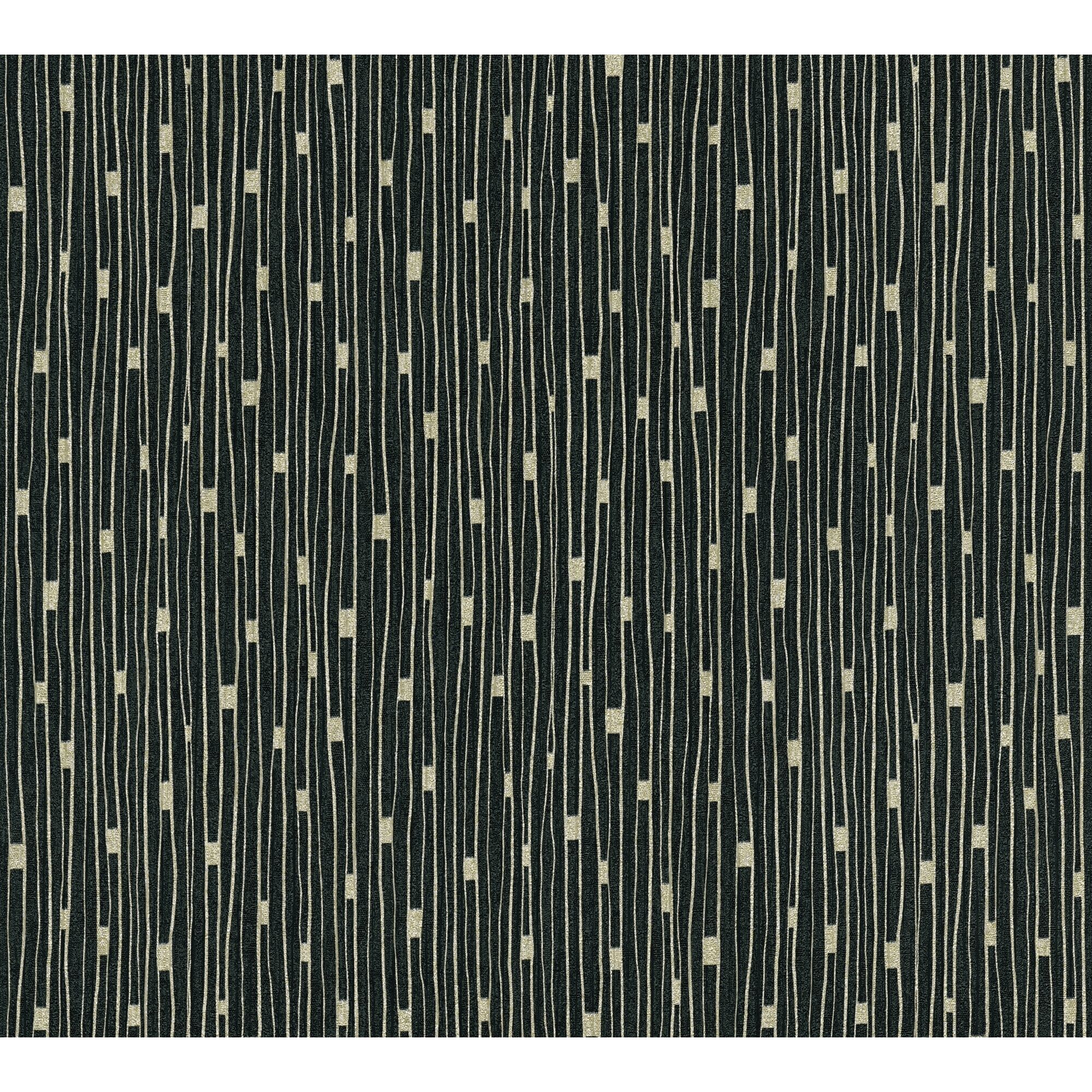 Schwarze Tapete mit goldenen Linien