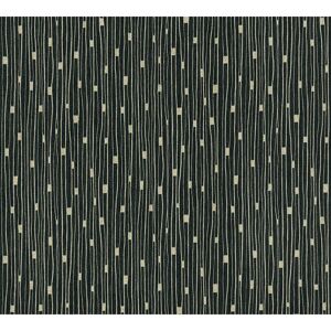 Vliestapete 'The BoS' Linien retro schwarz/gold 10,05 x 0,53 m