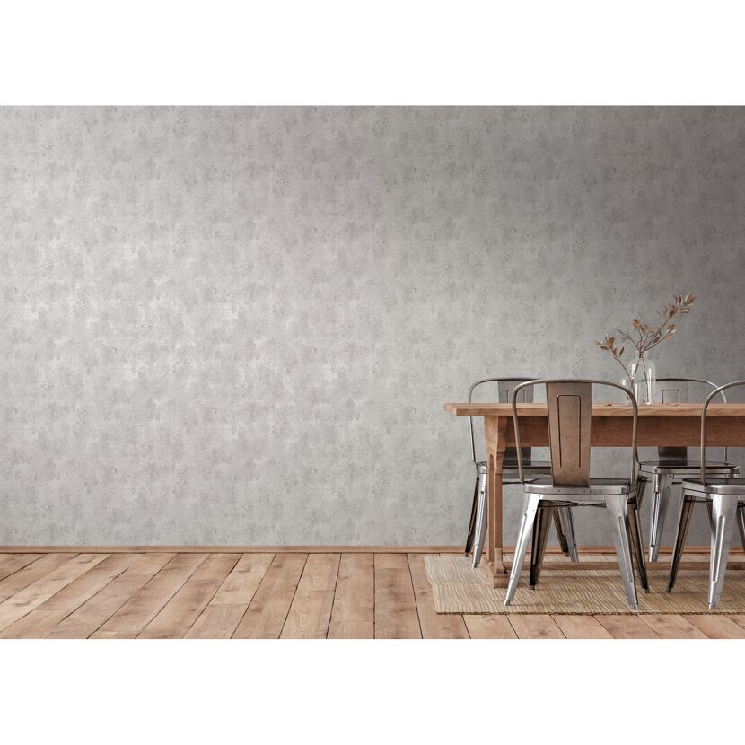 Esszimmer mit Betonwand-Optik
