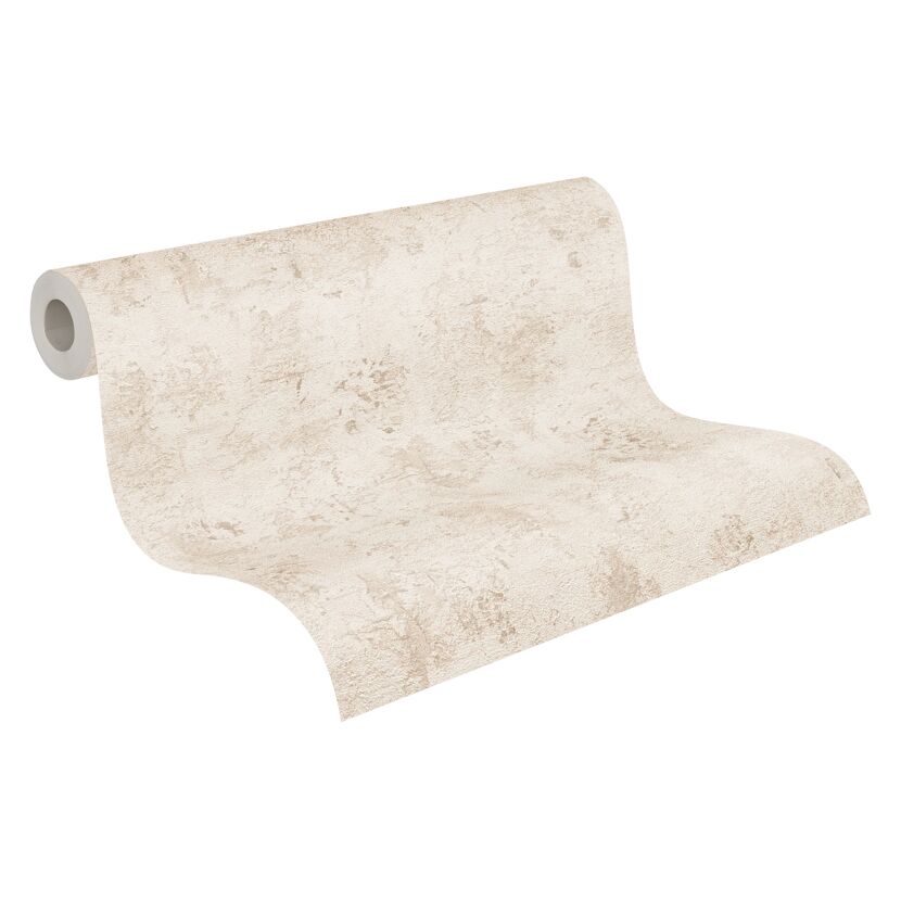 Beige Vliestapete "The BoS Betonwand" aufgerollt